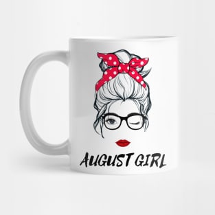 August Girl Woman Lady Wink Eye  Face Birthday Gift Mug